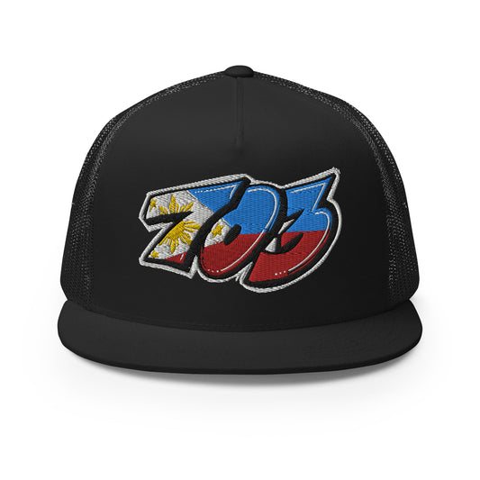 703 VA Filipino Filipina Tag Throwup Trucker Cap