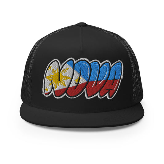 NOVA Filipino Filipina Tag Throwup Trucker Cap