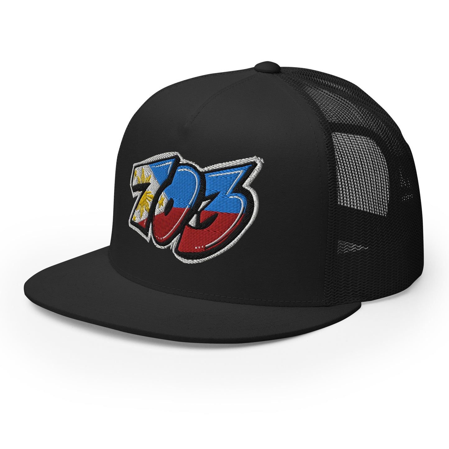 703 VA Filipino Filipina Tag Throwup Trucker Cap