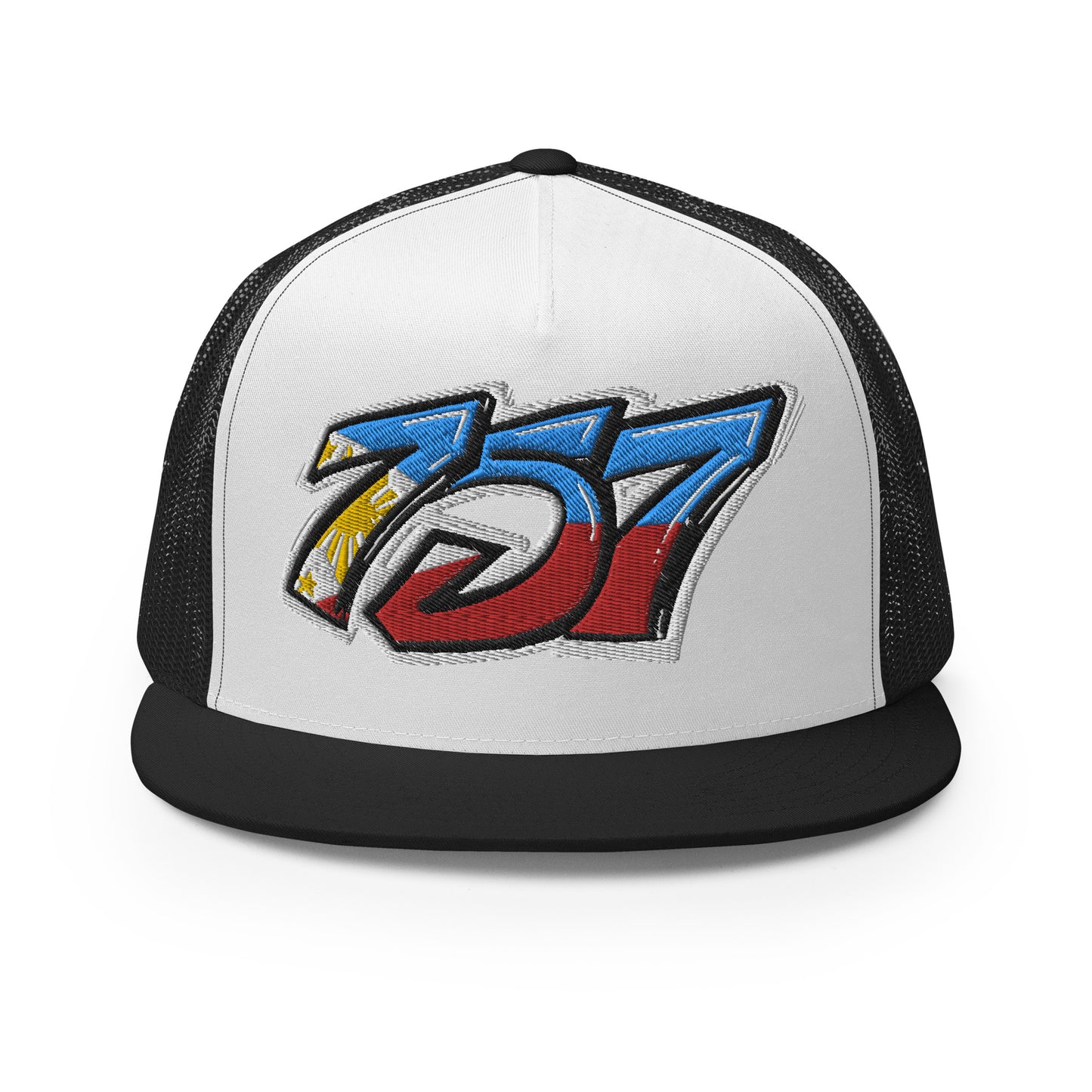 757 Filipino Filipina Tag Throwup Trucker Cap