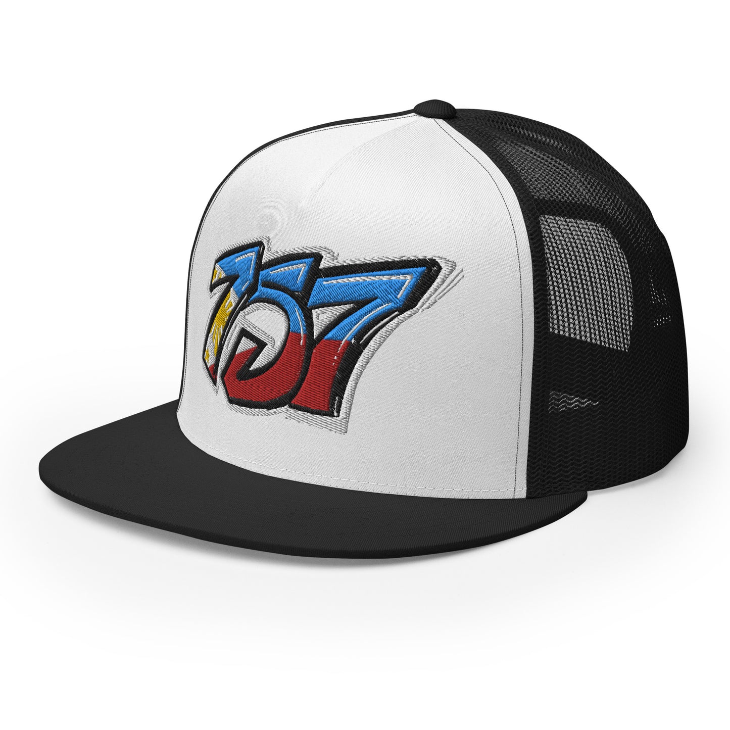 757 Filipino Filipina Tag Throwup Trucker Cap