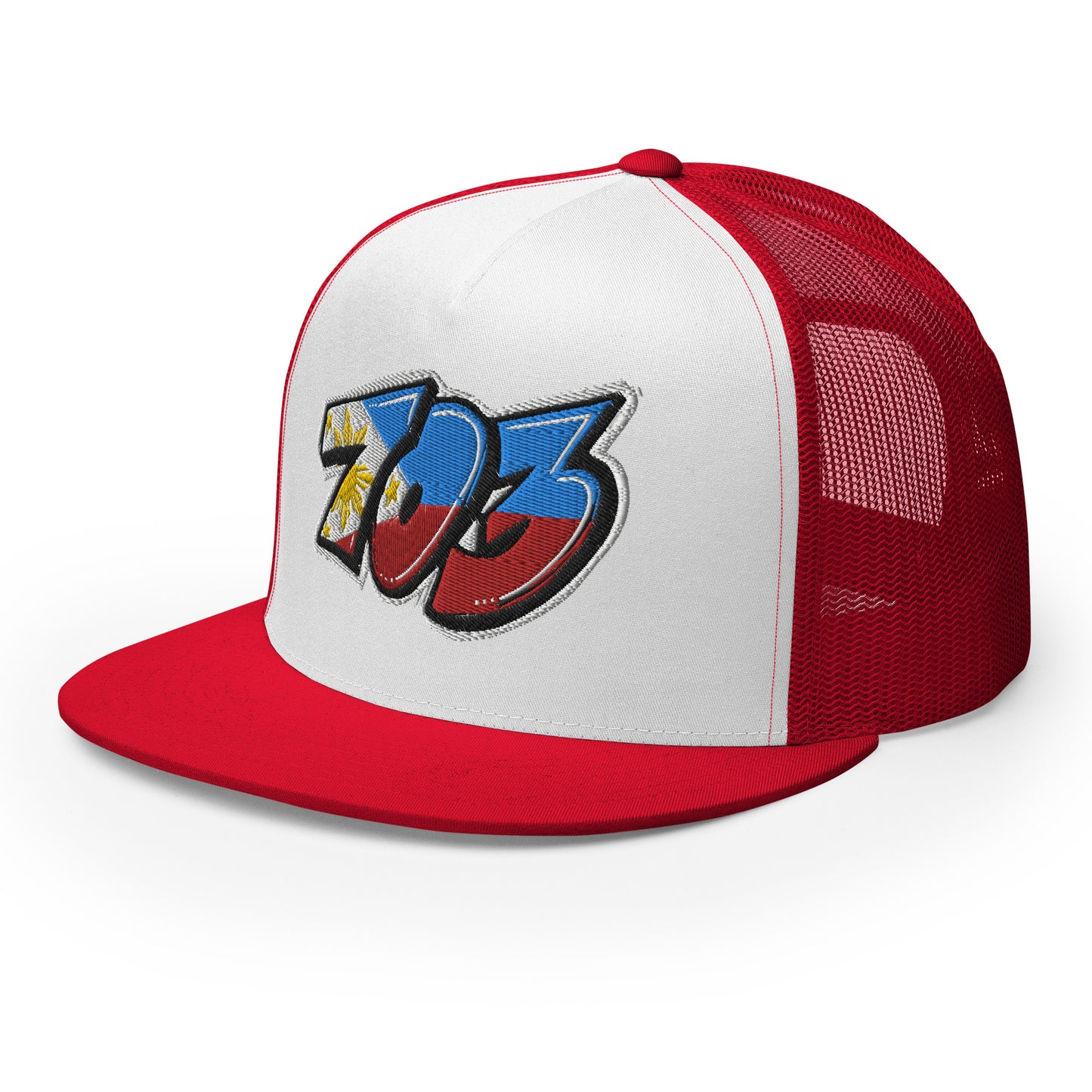 703 VA Filipino Filipina Tag Throwup Trucker Cap