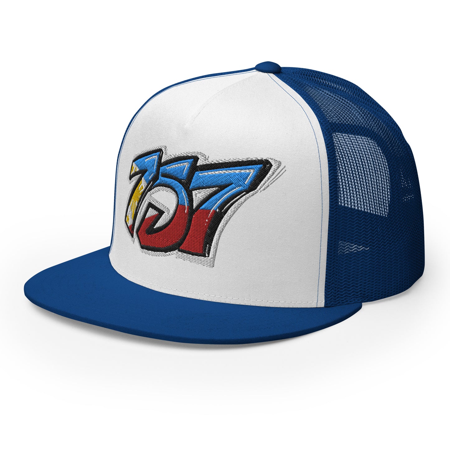 757 Filipino Filipina Tag Throwup Trucker Cap