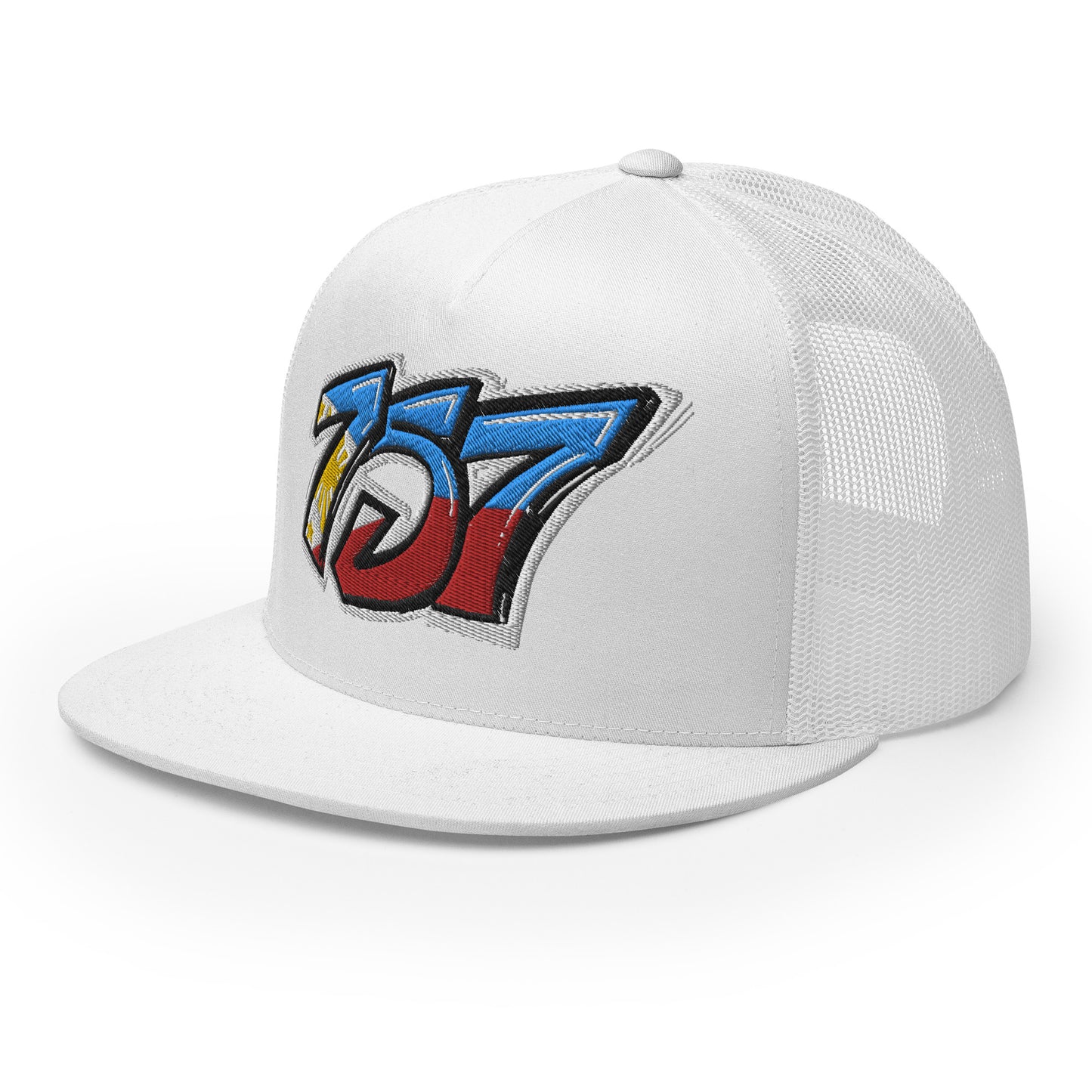 757 Filipino Filipina Tag Throwup Trucker Cap